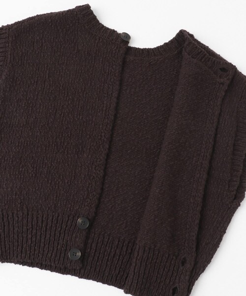 KBF（ケイビーエフ）の「ブークレニットベスト（ニット/セーター・レディース・L.GREIGE/PINK/BROWN・one）」の12枚目の写真