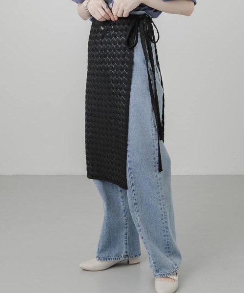 SMELLY（スメリー）の「レイヤードラップスカート（スカート・レディース・BLK/IVO・-）」の15枚目の写真