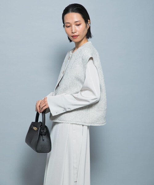 URBAN RESEARCH ROSSO（アーバンリサーチロッソ）の「『別注』CHIGNON×ROSSO　ツイードショートベスト（ベスト・レディース・WHITE/BLACK・Free）」の5枚目の写真