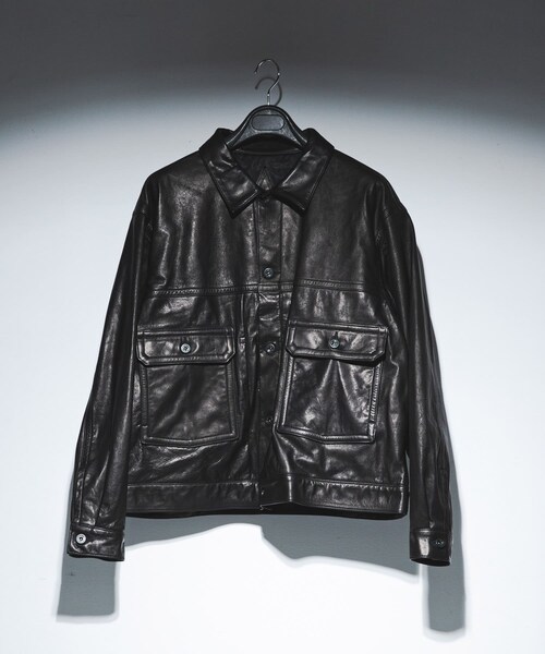 URBAN RESEARCH(アーバンリサーチ)の「A LEATHER TRUCKER JACKET(その他アウター・メンズ・BLACK LUXE・M/L)」の2枚目の写真