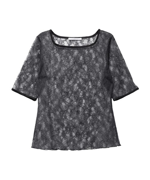 ELENDEEK(エレンディーク)の「【yuumi×ELENDEEK】LACE TRIM CS(Tシャツ/カットソー・レディース・オフホワイト/ブラック/ブルー・F)」の3枚目の写真