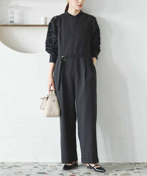 URBAN RESEARCH(アーバンリサーチ)の「『2サイズ展開』ベルト付きオールインワン(つなぎ/オールインワン・レディース・NAVY/BLACK・36/38)」の3枚目の写真