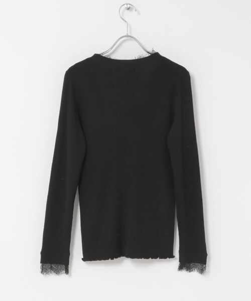 URBAN RESEARCH ROSSO（アーバンリサーチロッソ）の「レーストリミングVネックリブニット（ニット/セーター・レディース・IVORY/BLACK/GRAY/LIGHTPINK・Free）」の9枚目の写真