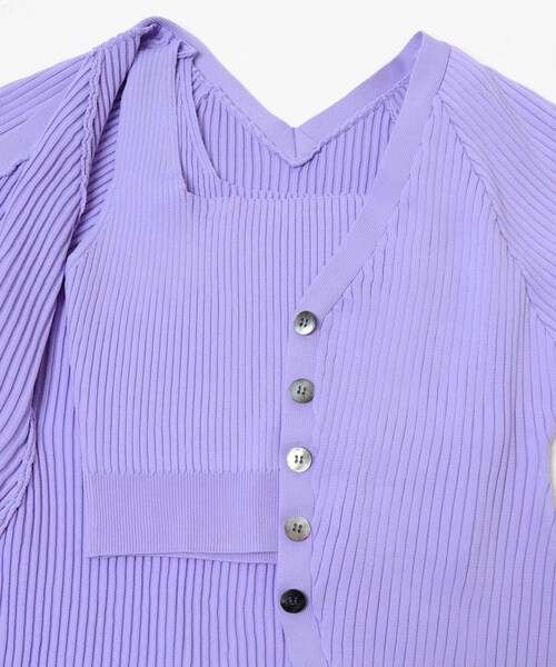 URBAN RESEARCH ROSSO（アーバンリサーチロッソ）の「ELENDEEK　SILHOUETTE ENSEMBLE KT（カーディガン/ボレロ・レディース・BLK/LVD・Free）」の19枚目の写真