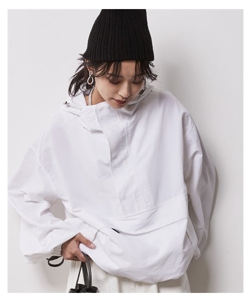 nissen（ニッセン）の「大きいサイズ アノラックパーカー シックスタイル（ジャケット/アウター・レディース・パープル/黒/オフホワイト・L/LL/3L/4L/5L/6L/8L/10L）」の19枚目の写真