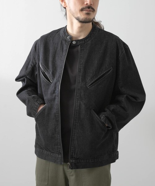 ITEMS URBANRESEARCH（アイテムズ アーバンリサーチ）の「Denim Single Riders Jacket（デニムジャケット・メンズ・O.WSH/BLK・M/L）」の12枚目の写真