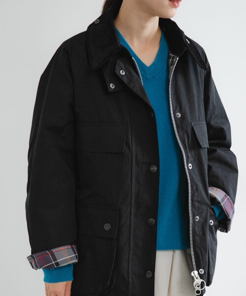 URBAN RESEARCH(アーバンリサーチ)の「『別注』Barbour / URBAN RESEARCH BEDALE(テーラードジャケット・レディース・black/beige・FREE)」の5枚目の写真