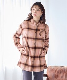 nissen | 大きいサイズ 吸湿発熱あたたかゆるシルエットネルシャツ(シャツ/ブラウス)