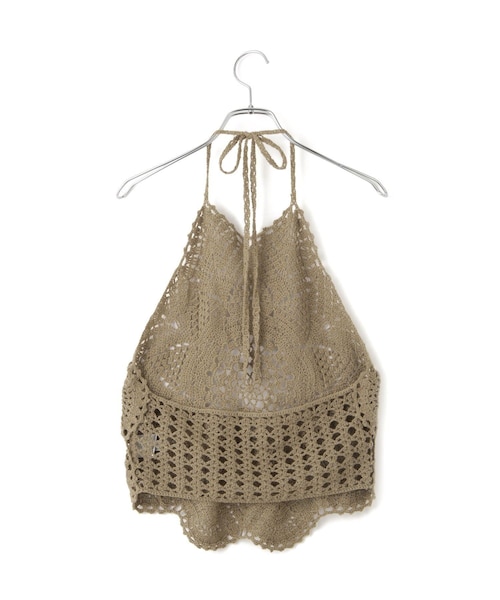 ADAM ET ROPE'（アダムエロペ）の「クロシェニットビスチェ（キャミソール・レディース・ホワイト/カーキ系・F）」の22枚目の写真