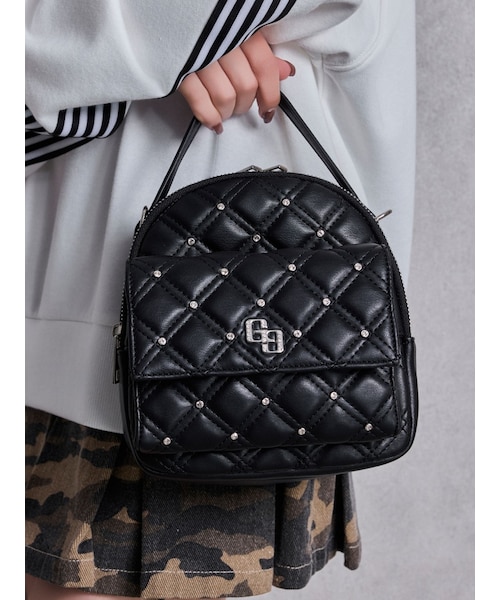 GYDA（ジェイダ）の「GG bijou キルティング5WAYミニリュック（バックパック/リュック・レディース・オフホワイト/ブラック・F）」の4枚目の写真