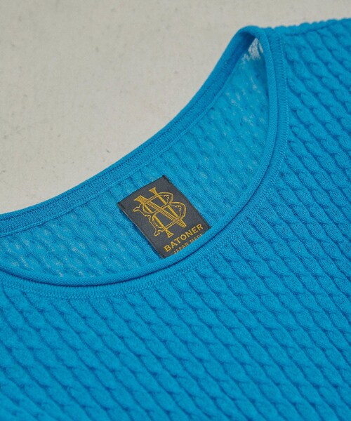 ADAM ET ROPE'（アダムエロペ）の「【公式サイト限定】【BATONER for SALON】SEE THROUGH TANK TOP（タンクトップ・レディース・ベージュ/ネイビー/サックス・F）」の10枚目の写真