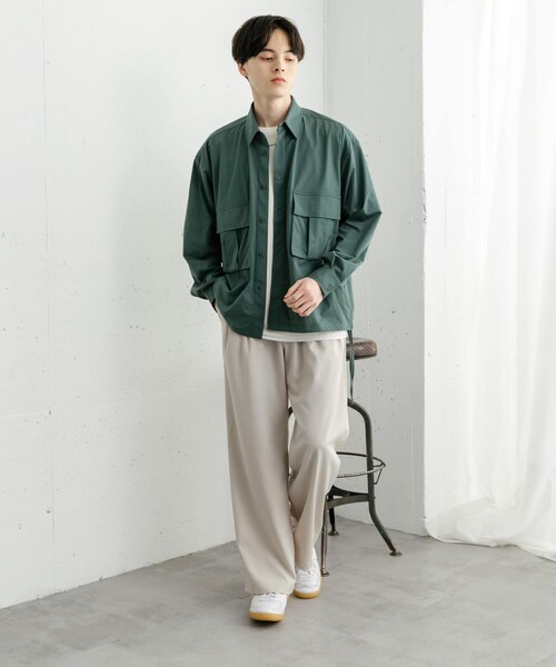 SENSE OF PLACE by URBAN RESEARCH(センスオブプレイスバイアーバンリサーチ)の「ドットメッシュダブルポケットロングスリーブシャツ(シャツ/ブラウス・メンズ・L.PINK/CHARCOAL/GREEN・M/L)」の21枚目の写真