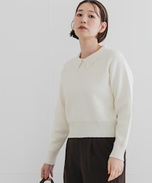 URBAN RESEARCH ROSSO | F by ROSSO　コットンカシミヤ衿パールニット(ニット/セーター)