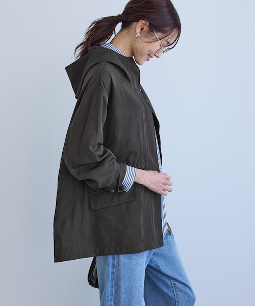 ROPE' PICNIC（ロペピクニック）の「ミドル丈マウンテンパーカー スプリングコート/花粉ガード・撥水（マウンテンパーカー・レディース・チャコール/ライトグレー/ダークブラウン/ネイビー・F）」の13枚目の写真
