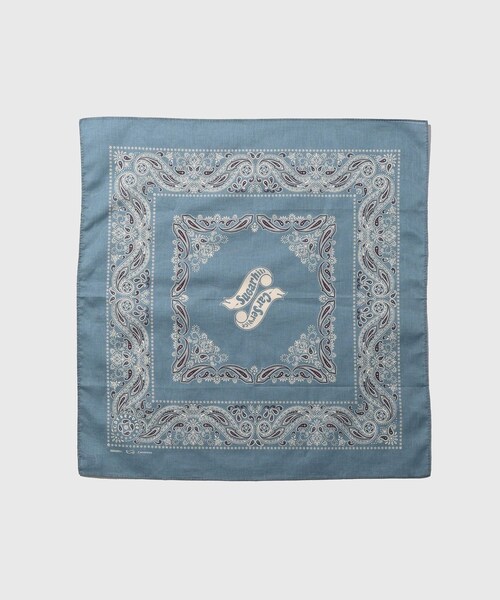 ADAM ET ROPE'(アダムエロペ)の「【SUGARHILL/シュガーヒル】"CAR SERVICE" BANDANA(バンダナ/スカーフ・メンズ・ブラック/ブルー系/ワイン・F)」の2枚目の写真