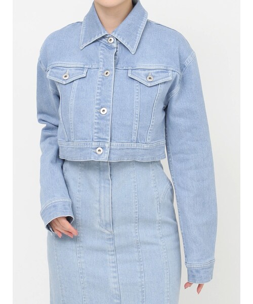 RESEXXY（リゼクシー）の「デニムショートジャケット【セットアップ着用可能】（デニムジャケット・レディース・ピンク/アイスブルー/インディゴ・F）」の5枚目の写真