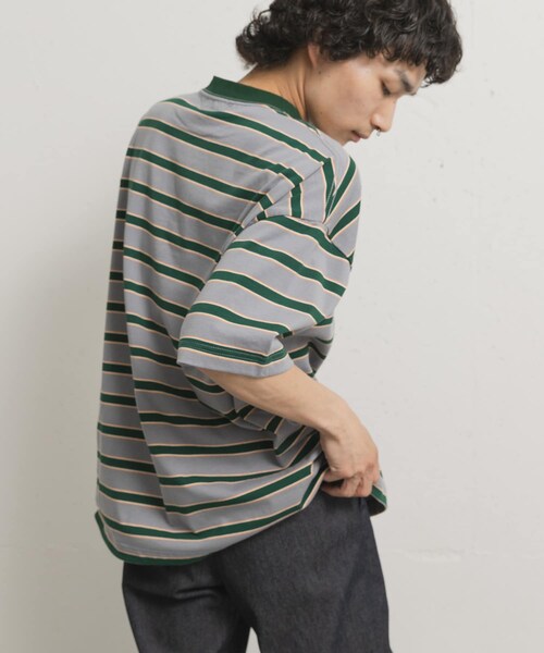 THE GOODLAND MARKET（ザグッドランドマーケット）の「KEIMEN　Strata T-shirts（Tシャツ/カットソー・メンズ・Gray/Blue/Pink・M/L/XL）」の6枚目の写真