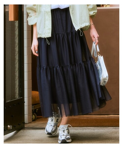 nissen（ニッセン）の「＜大きいサイズ＞ ティアードチュールスカート（スカート・レディース・黒/アイボリー/ベイクドピンク/ネイビー・L/LL/3L/4L/5L/6L/8L/10L）」の22枚目の写真