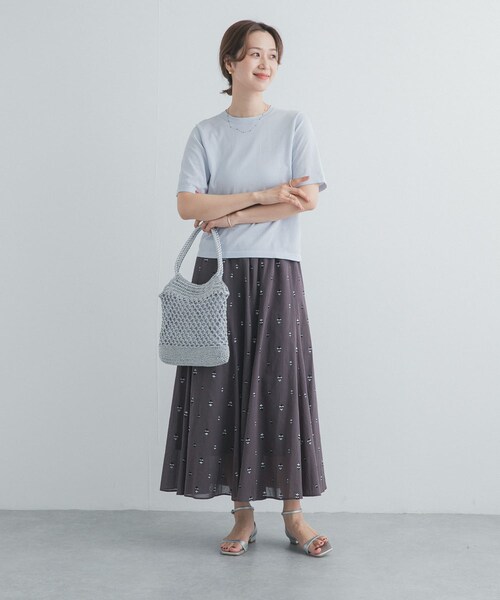 URBAN RESEARCH DOORS(アーバンリサーチドアーズ)の「小柄ダマスクプリントフレアスカート(スカート・レディース・OFF/CHARCOAL・Free)」の17枚目の写真