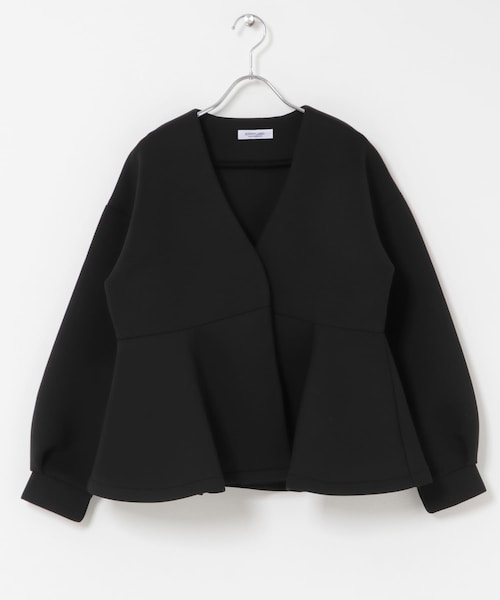 URBAN RESEARCH Sonny Label(アーバンリサーチサニーレーベル)の「『WEB限定』ダンボールペプラムブルゾン(ブルゾン・レディース・オフ/ブラック/杢グレー・Free)」の2枚目の写真