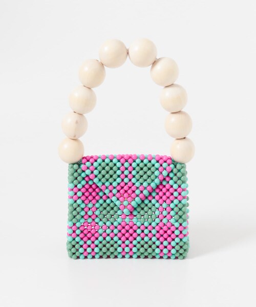 URBAN RESEARCH DOORS(アーバンリサーチドアーズ)の「TOOS WOOD BALL HANDBAG(ハンドバッグ・レディース・PNK/GRN・One)」の2枚目の写真