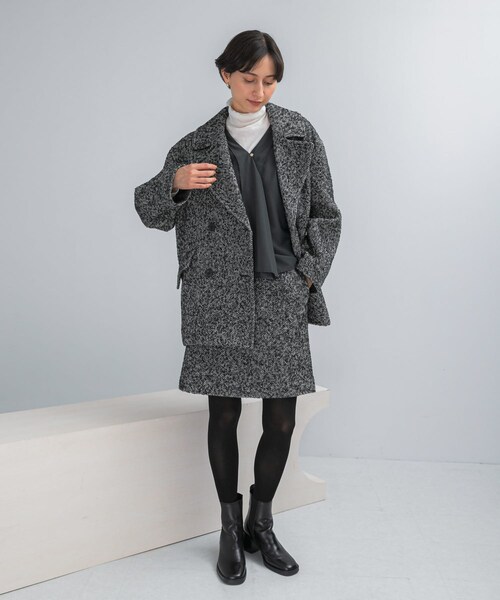 URBAN RESEARCH ROSSO（アーバンリサーチロッソ）の「ウール混ループツイードミニスカート（スカート・レディース・OFF×BLACK/CAMEL×BK・36/38）」の11枚目の写真