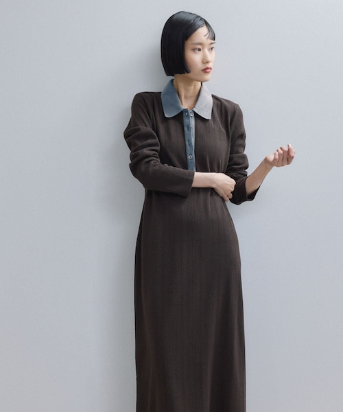 ADAM ET ROPE'(アダムエロペ)の「【WEB限定】ポロシャツワンピース(ワンピース・レディース・ブラック系/チャコール/ダークブラウン系/ネイビー系/ダークブラウン・M/S)」の18枚目の写真
