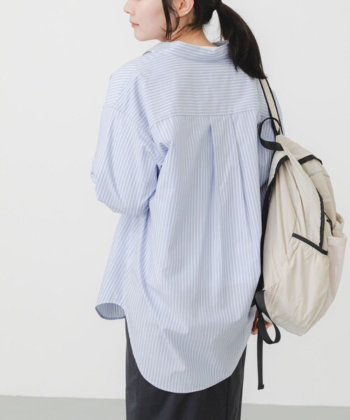 EKAL(エカル)の「cotton crispシャツ(シャツ/ブラウス・レディース・ストライプ/イエロー/グレー・One)」の15枚目の写真