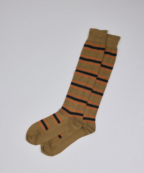 ADAM ET ROPE'(アダムエロペ)の「【CONLEAD(コンリード)】Border line Long / ボーダーソックス(ソックス/靴下・レディース・ブラック系/キャメル系/ワイン系・F)」の11枚目の写真