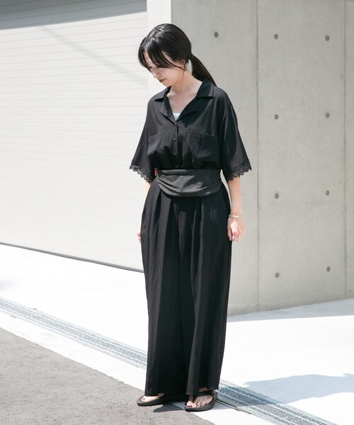 ITEMS URBANRESEARCH(アイテムズ アーバンリサーチ)の「レースドッキングオールインワン(つなぎ/オールインワン・レディース・BLK/D/BRN・Free)」の9枚目の写真