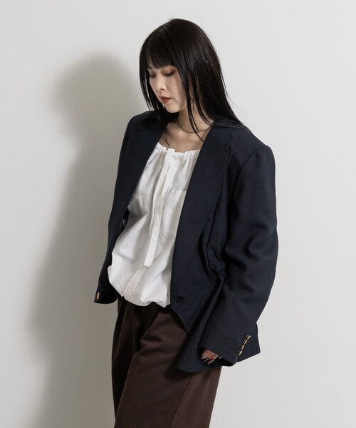 THE GOODLAND MARKET（ザグッドランドマーケット）の「77circa　make v shape navy blazer jacket（テーラードジャケット・レディース・navy1/navy2/navy3/navy4・one）」の8枚目の写真
