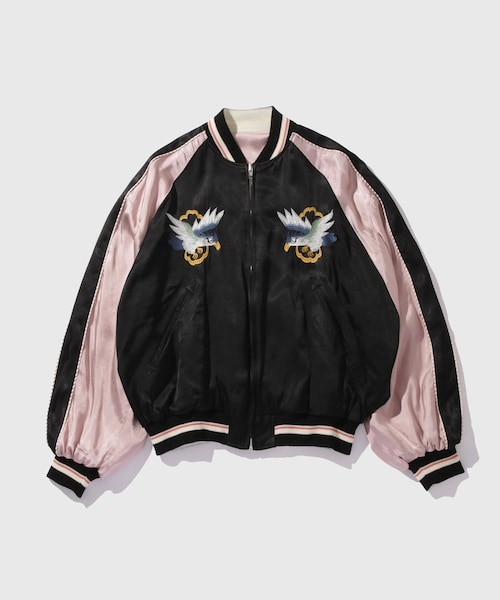 ADAM ET ROPE'（アダムエロペ）の「【DAIRIKU/ダイリク】Tiger&Hawk Big Sleeve Ska Jumper（スタジャン・メンズ・ネイビー/ピンク・L/M/S）」の6枚目の写真