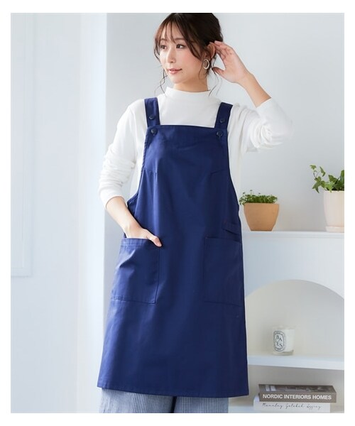 nissen（ニッセン）の「＜大きいサイズ＞ シンプルワークエプロン（エプロン・メンズ・黒/ネイビー/ベージュ/ダークグリーン/【不要】ダークグリーン系/カーキ・L~LL相当/3L~4L相当/5L~6L相当/8L相当/10L相当/L~LL相当-/3L~4L相当-/5L~6L相当-/【不要】L~LL相当--）」の8枚目の写真