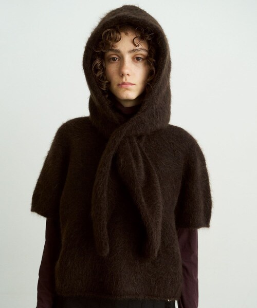 URBAN RESEARCH DOORS（アーバンリサーチドアーズ）の「unfil　mohair hooted stole（ストール/ショール・レディース・ice blue/d.brown/black・1）」の2枚目の写真