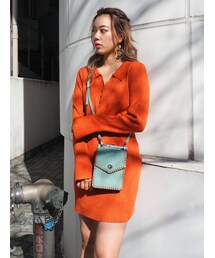 EVRIS | シャツミニニットワンピース(ワンピース)