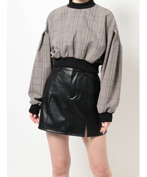 EVRIS | チェックリブドッキングブラウス(シャツ/ブラウス)