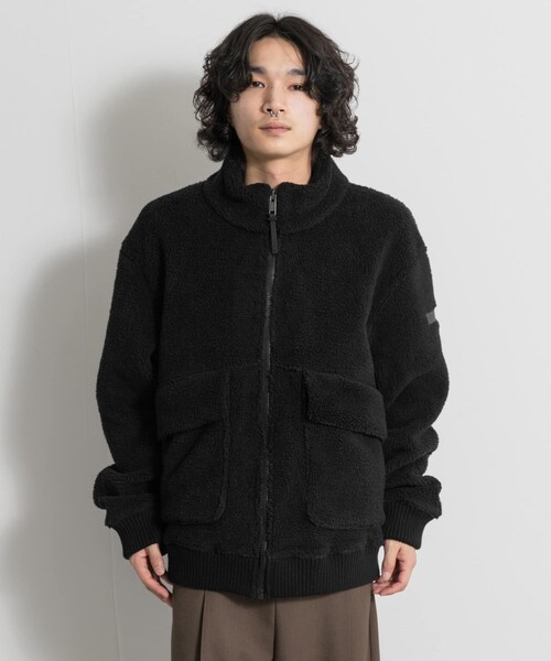 THE GOODLAND MARKET（ザグッドランドマーケット）の「AIGLE　ジップアップ シェルパフリース（ブルゾン・レディース・NOIR/OSIER・S/L）」の4枚目の写真