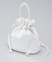 nissen | パール調ビーズ飾り２WAY巾着ショルダーバッグ(ショルダーバッグ)