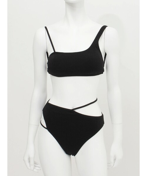 EVRIS（エヴリス）の「カットアウトラメ Swimwear（水着・レディース・ブラック/ブルー/シルバー・F）」の5枚目の写真