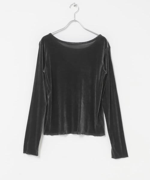 URBAN RESEARCH ROSSO(アーバンリサーチロッソ)の「シアーベロアバックシームカットソー(Tシャツ/カットソー・レディース・OFF/CHARCOAL/BROWN/SAX・Free)」の2枚目の写真