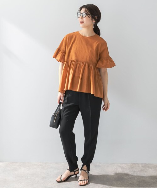 URBAN RESEARCH ROSSO（アーバンリサーチロッソ）の「F by ROSSO　コットンボイル切替ギャザーブラウス（シャツ/ブラウス・レディース・LAVENDER/MINT/L/BROWN/BLACK・FREE）」の19枚目の写真