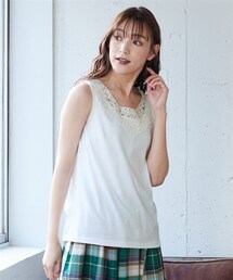 nissen | 大きいサイズレースデザインタンクトップ(キャミソール)