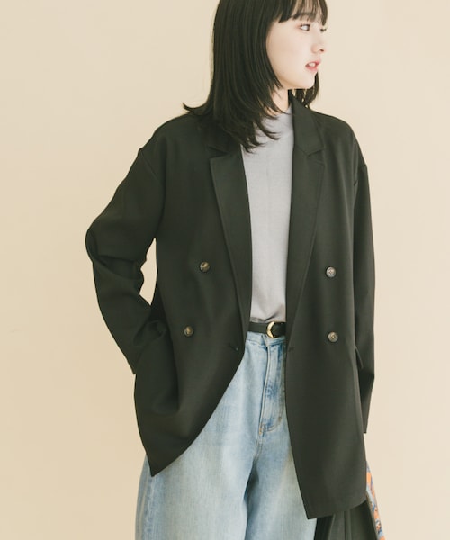 ITEMS URBANRESEARCH（アイテムズ アーバンリサーチ）の「リネンライクジャケット（テーラードジャケット・レディース・BRN/L.BEG/BLK・Free）」の4枚目の写真