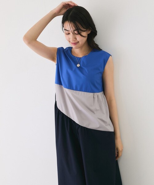 Jayro（ジャイロ）の「配色ノースリーブワンピース（ワンピース・レディース・ベージュ/グリーン/ブルー・M）」の18枚目の写真