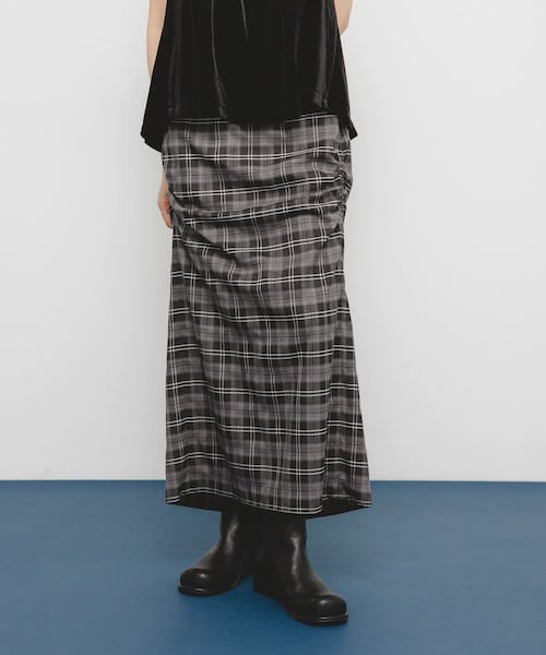 KBF（ケイビーエフ）の「サイドデザインチェックスカート（スカート・レディース・BLACK/YELLOW/BLUE・one）」の5枚目の写真