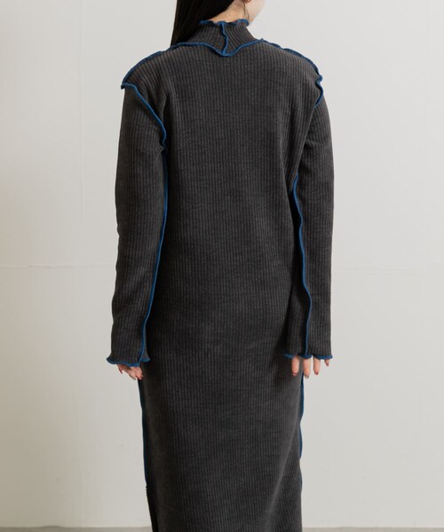 THE GOODLAND MARKET（ザグッドランドマーケット）の「&her　Smooth Rib Onepiece（ワンピース・レディース・CHARCOAL/OFF・FREE）」の14枚目の写真
