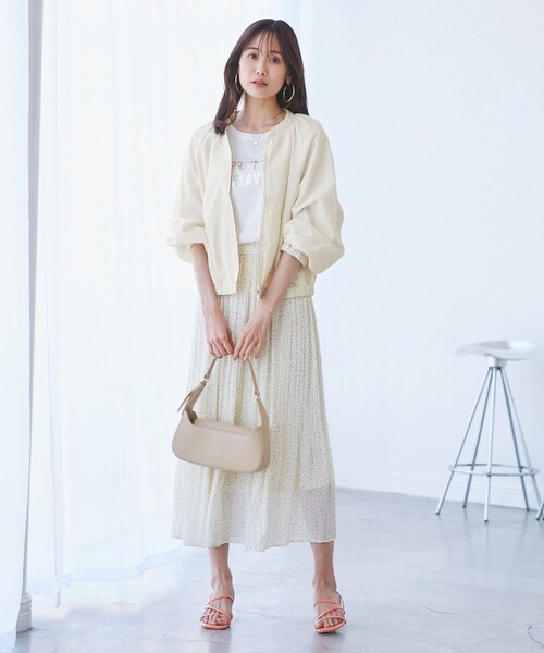 ROPE' PICNIC（ロペピクニック）の「【撥水加工・花粉ガード】リサイクルナイロンブルゾン（ブルゾン・レディース・チャコール/ホワイト系/ベージュ・38）」の11枚目の写真