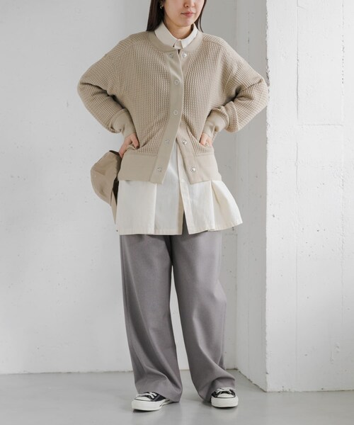 URBAN RESEARCH DOORS(アーバンリサーチドアーズ)の「FORK&SPOON ワッフルカーディガン(カーディガン/ボレロ・レディース・NAVY/BEIGE/MINT・1)」の10枚目の写真
