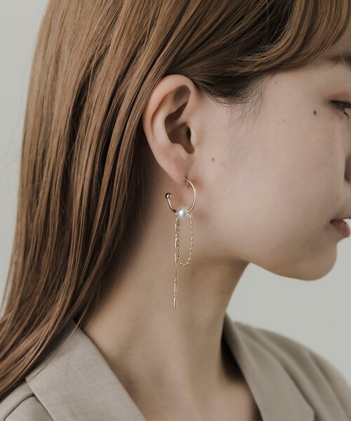 SMELLY（スメリー）の「チェーンコンビアシンメトリーピアス（ピアス（両耳用）・レディース・SLV/GLD・-）」の14枚目の写真