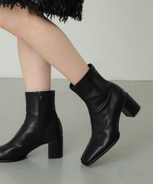 SENSE OF PLACE by URBAN RESEARCH（センスオブプレイスバイアーバンリサーチ）の「『消臭』スクエアトウセンターシームストレッチブーツ（ブーツ・レディース・SUEDE/BLACK/SILVER・S/M/L）」の10枚目の写真